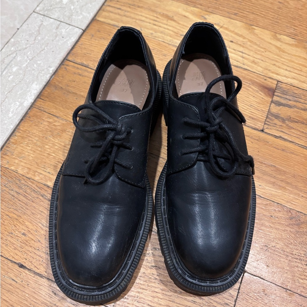 H&M Black Chunky Lace-Up Shoes - Picture 3 of 5